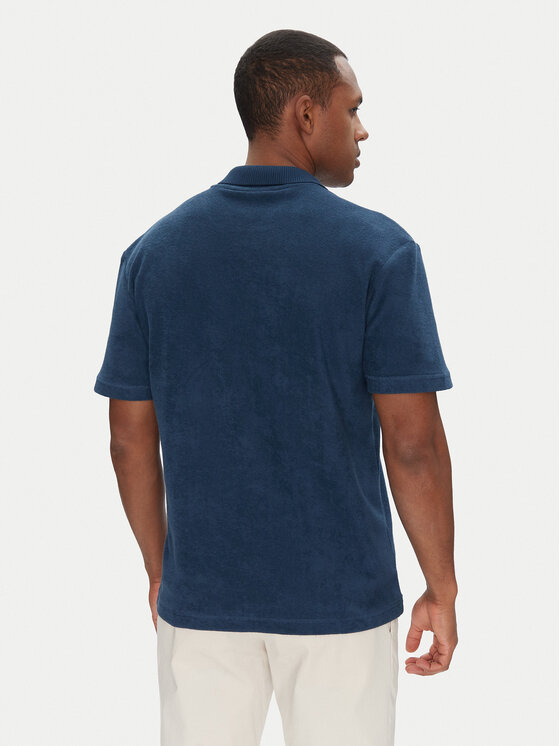 BOSS BOSS Polo majica Pe_Doubletowel 50539869 Mornarsko modra Relaxed Fit