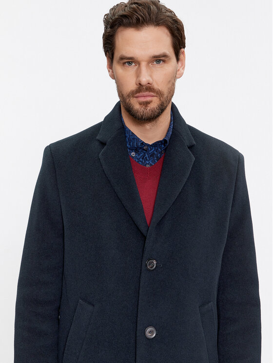 Tommy Hilfiger Tommy Hilfiger Вовняне пальто MW0MW32963 Cиній Regular Fit