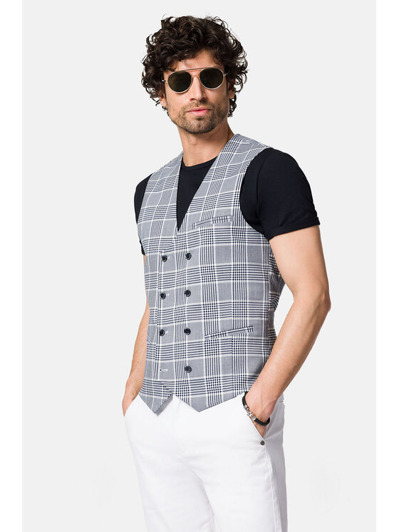 Lancerto Lancerto Kamizelka Foley KA131123000009 Szary Slim Fit