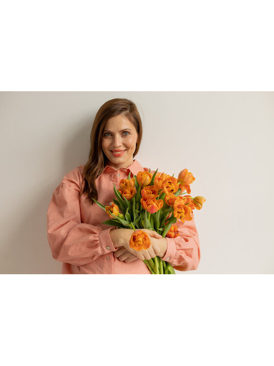 Entelier Entelier Koszula Summer Pomarańczowy Oversize