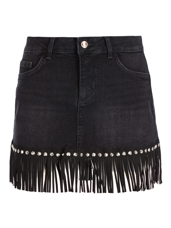 Liu Jo Liu Jo Jeans krilo Gonna Mini Mary U69067 D4373 Črna Slim Fit
