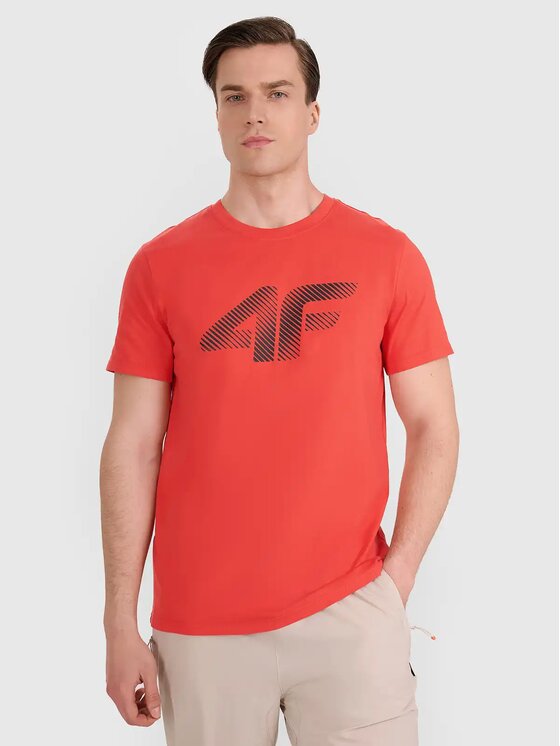 4F 4F T-Shirt 4FWMM00TTSHM2257-062S Czerwony Regular Fit