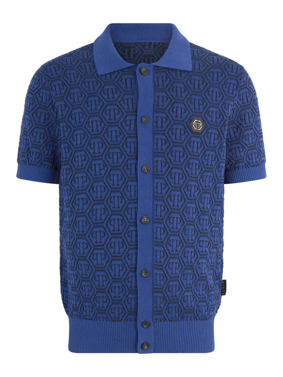 PHILIPP PLEIN PHILIPP PLEIN Polo 29922 Granatowy Regular Fit