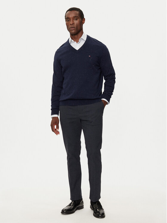 Tommy Hilfiger Tommy Hilfiger Sweater Pima Org Ctn MW0MW28047 Sötétkék Regular Fit