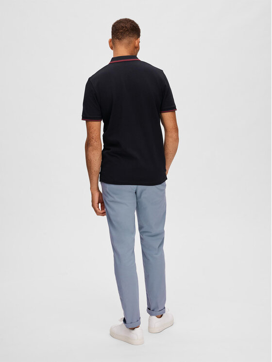 Selected Homme Selected Homme Поло 16087840 Чорний Regular Fit