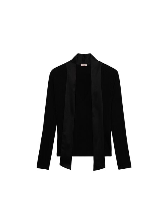 Oltre Oltre Bluzka G072J004528N033 Czarny Slim Fit