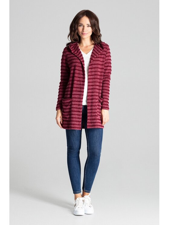 Lenitif Lenitif Sweter L070 Bordowy Regular Fit