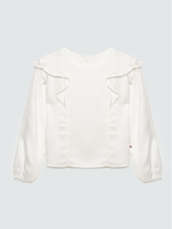 BIG STAR BIG STAR Bluzka SAFIE Biały Basic Fit