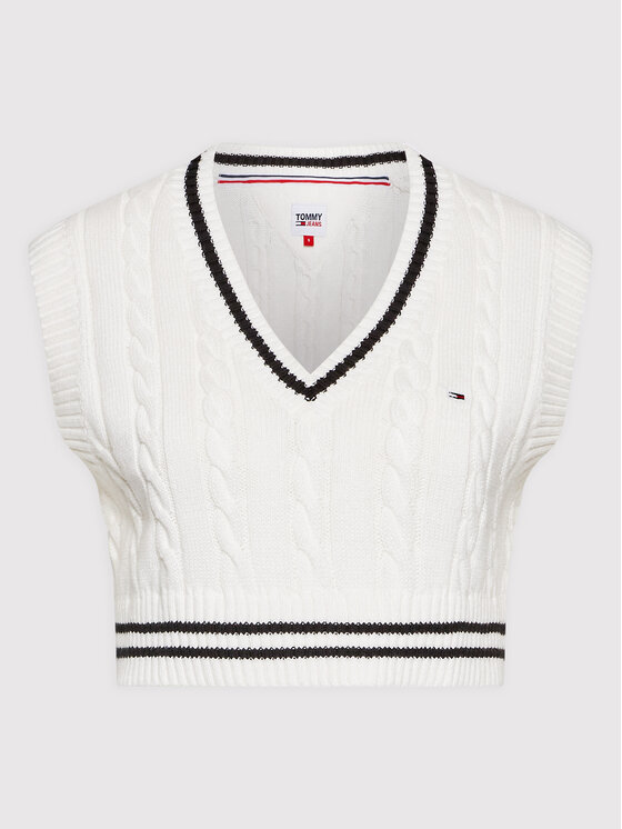 Tommy Jeans Tommy Jeans Sweter Super Crop DW0DW12545 Beżowy Regular Fit