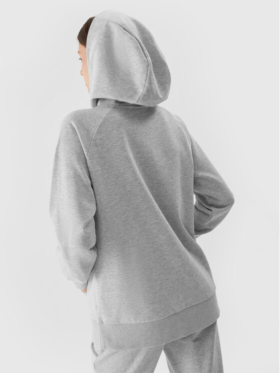 4F 4F Majica dugih rukava 4FAW23TSWSF0725 Siva Regular Fit