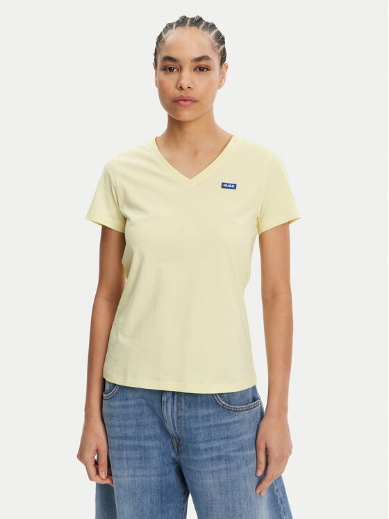 HUGO HUGO Tricou Classic 50513667 Galben Slim Fit