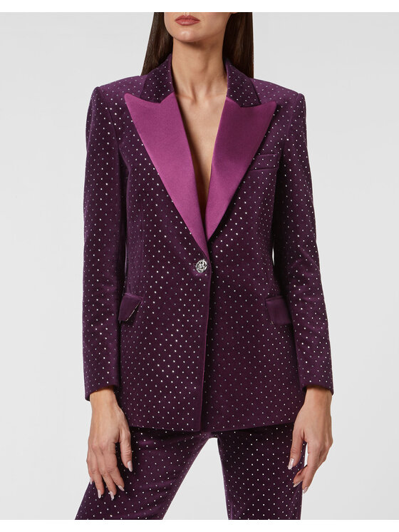 PHILIPP PLEIN PHILIPP PLEIN Marynarka 3533 Fioletowy Loose Fit