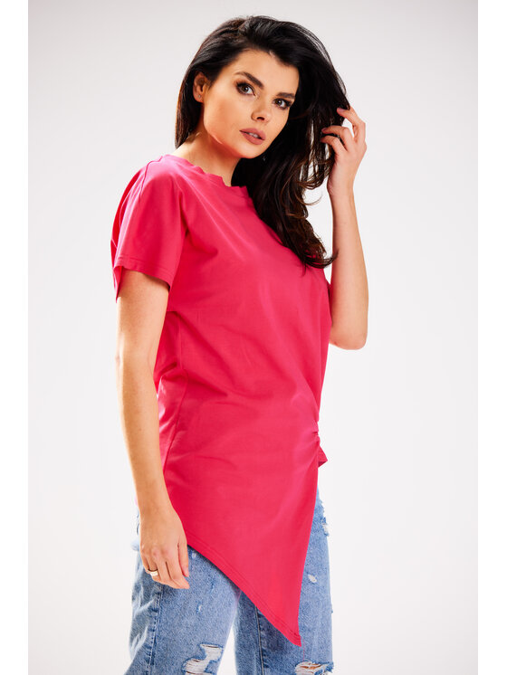 Infinite You Infinite You Bluzka M268 Fioletowy Basic Fit