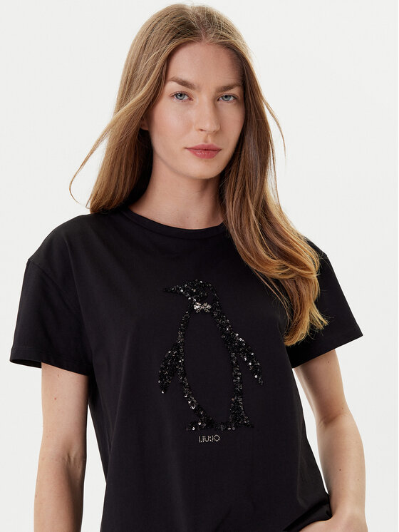 Liu Jo Liu Jo T-krekls MF5412 JS923 Melns Regular Fit