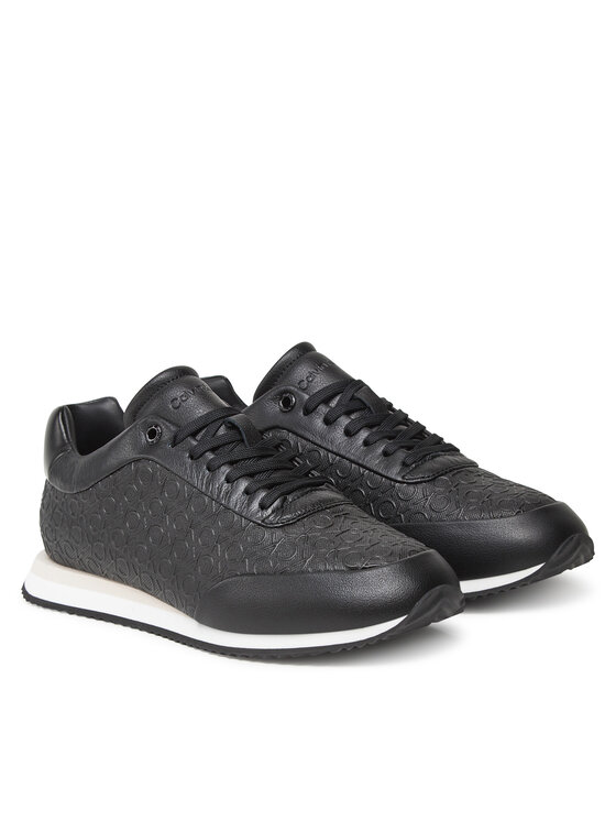 Calvin Klein Calvin Klein Sneakersy Runner Lace Up Mono Pu HW0HW02574 Czarny