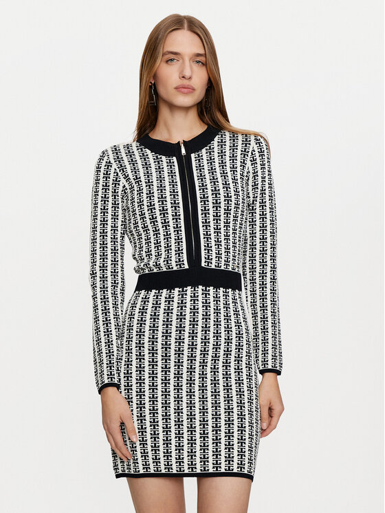 Gaudi Gaudi Džemper haljina 421FD13012 Crna Slim Fit