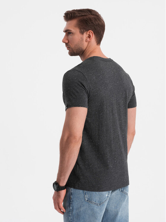 Ombre Ombre T-Shirt OM-TSCT-0178 Černá Regular Fit