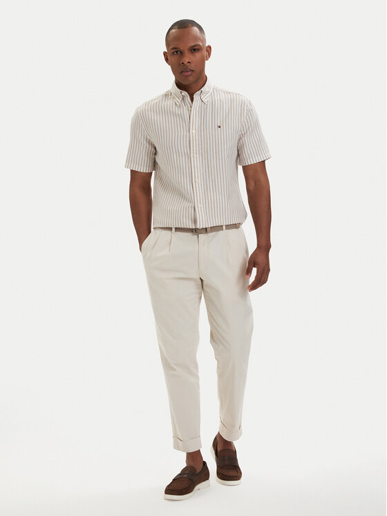 Tommy Hilfiger Tommy Hilfiger Риза MW0MW42449 Светлобежов Regular Fit