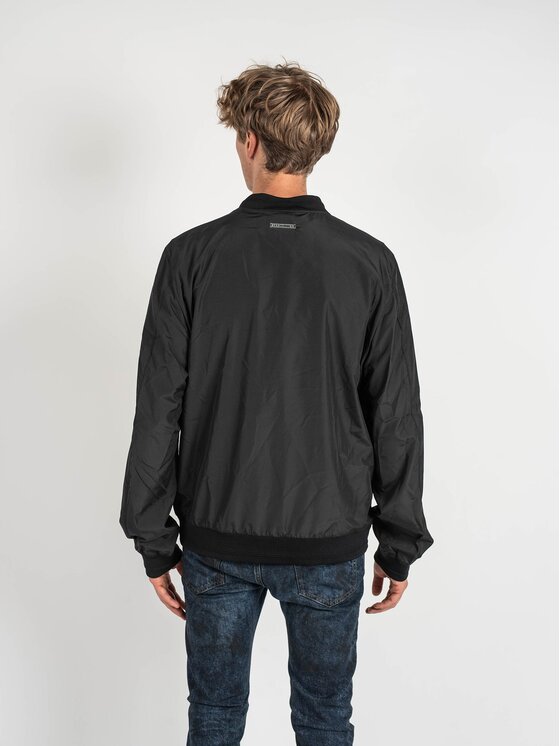 Les Hommes Les Hommes Giacca di transizione LKO102 250U | Light Weight Nylon Bomber with Multiple Zips Nero Regular Fit