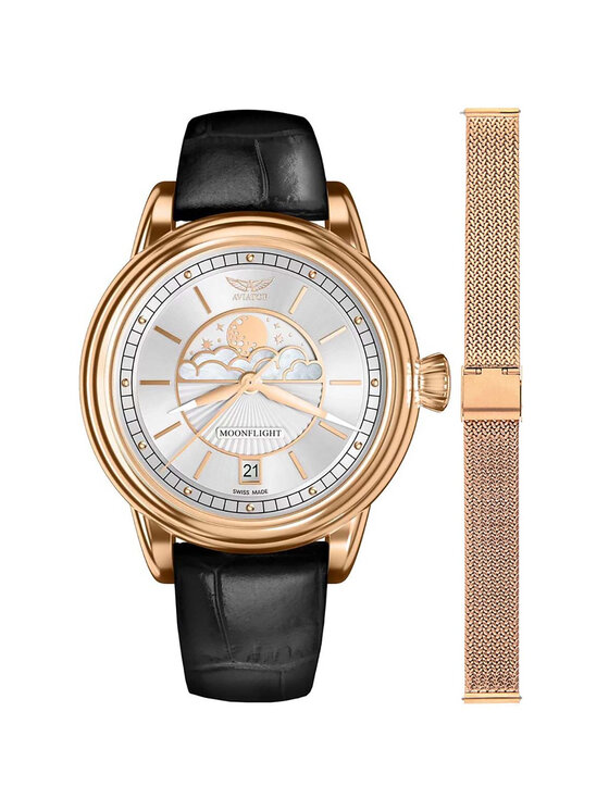 Aviator Aviator Orologio V.1.33.2.251.4BM-SET Oro rosa
