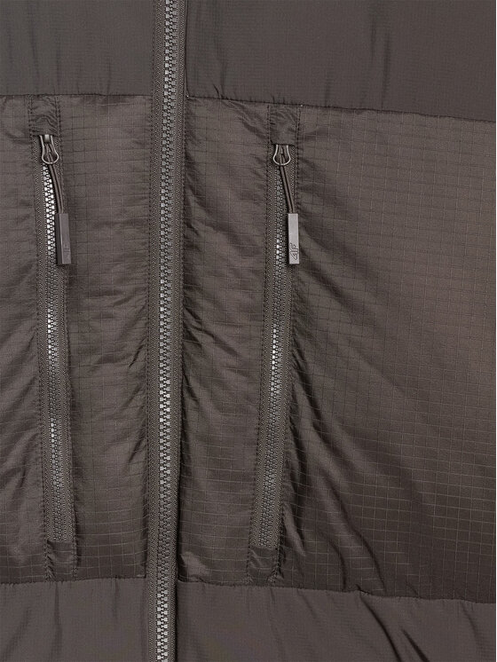 4F 4F Kurtka puchowa APRES SKI Khaki Regular Fit