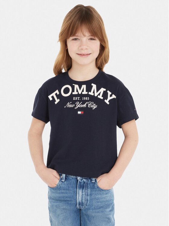 Tommy Hilfiger T-shirt Logo KG0KG07637 Tamnoplava Regular Fit