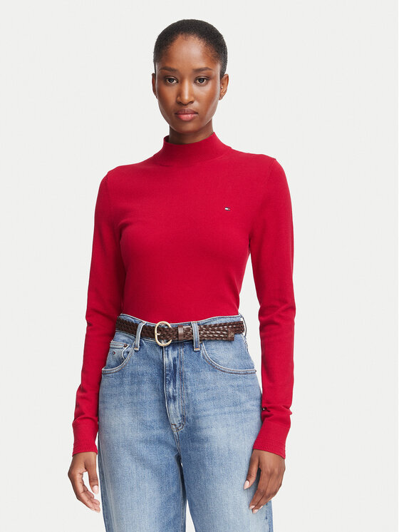 Tommy Hilfiger Tommy Hilfiger Megztinis WW0WW51383 Raudona Regular Fit