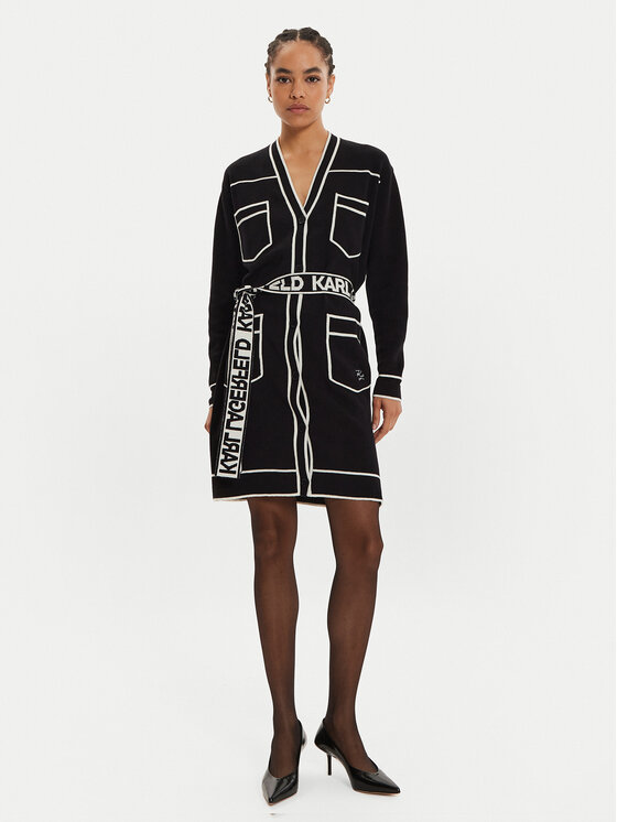 KARL LAGERFELD KARL LAGERFELD Kardigan 240W2020 Crna Regular Fit