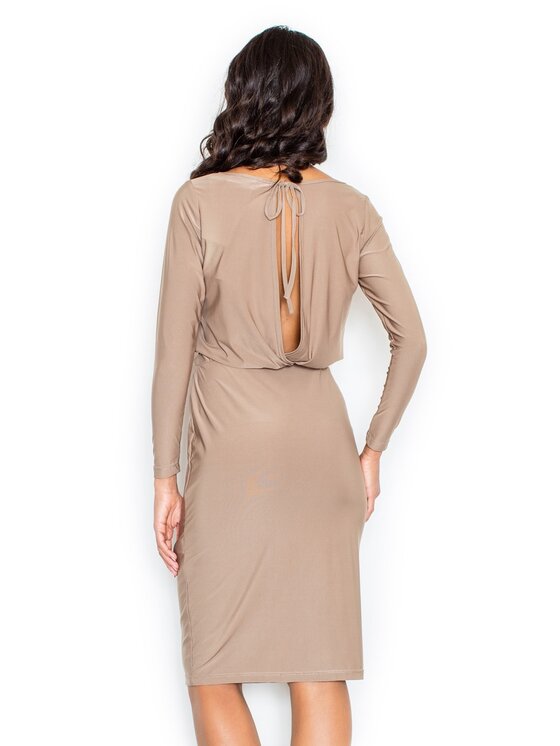 FIGL FIGL Sukienka M326 Beżowy Regular Fit
