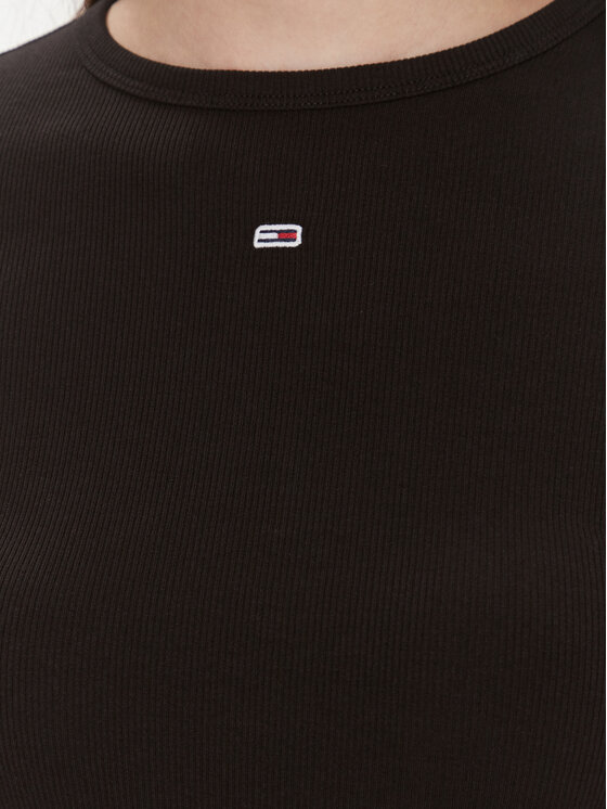 Tommy Jeans Tommy Jeans Bluzka Essential DW0DW17387 Czarny Slim Fit