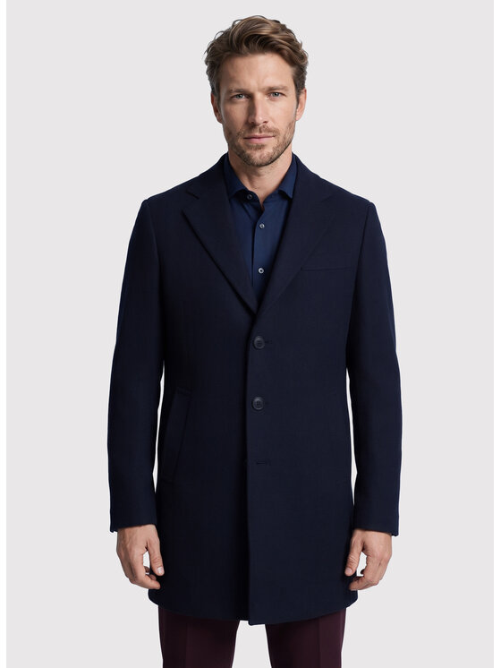 Pako Lorente Pako Lorente Płaszcz zimowy P26WF-7X-015 Granatowy Straight Fit