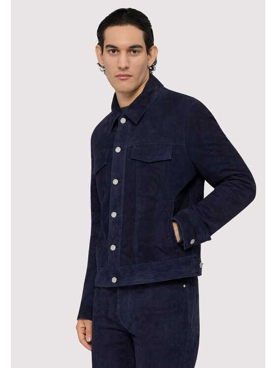 Trussardi Trussardi Giacca di pelle R304M000007N024 Blu Regular Fit