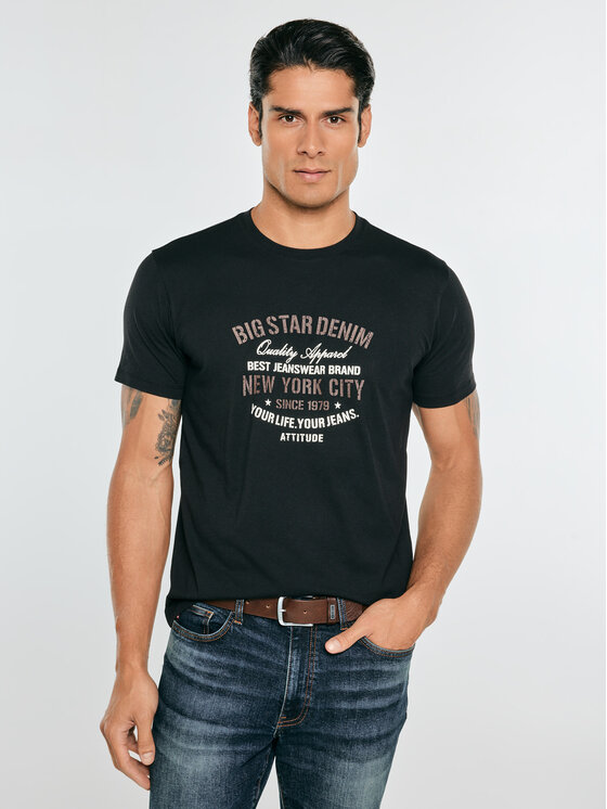 BIG STAR BIG STAR T-Shirt NEVISSER Czarny Basic Fit