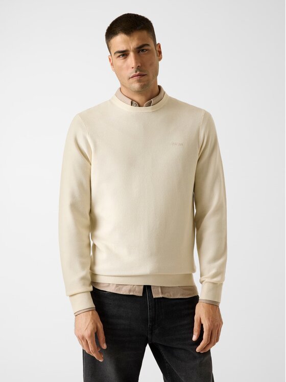 Guess Guess Sweter 180301 Beżowy Classic Fit