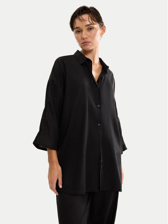 Triumph Triumph Піжамна сорочка Summer Wear 10227228 Чорний Regular Fit