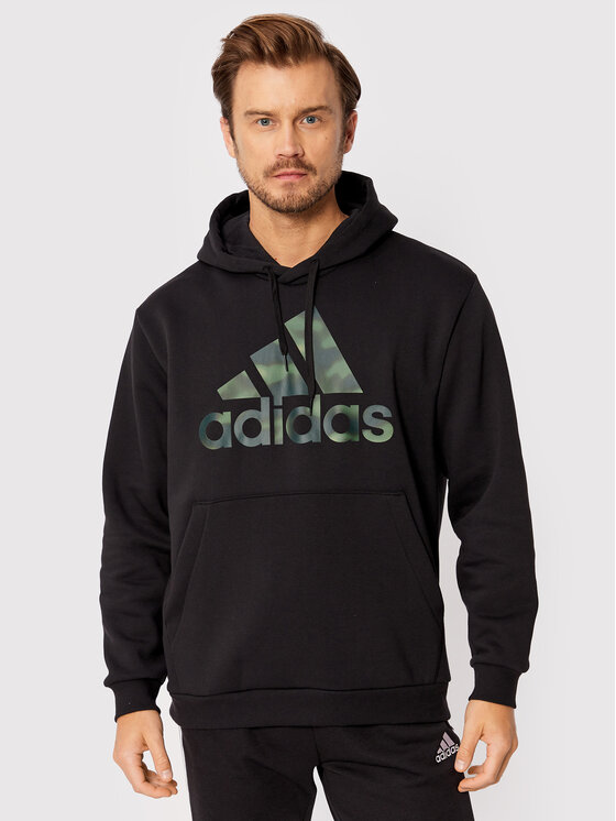 adidas adidas Mikina Essentials Camo Print HL6933 Černá Loose Fit