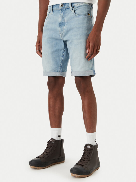 G-Star Raw Pantaloni scurți de blugi D10481-8968 Albastru deschis Slim Fit