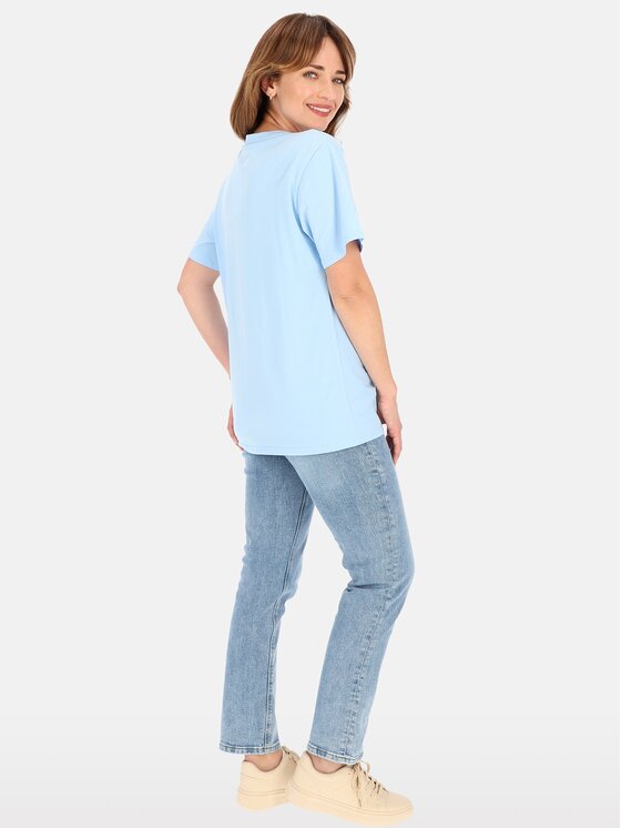 Perso Perso T-Shirt TCE245023F Světle modrá Regular Fit