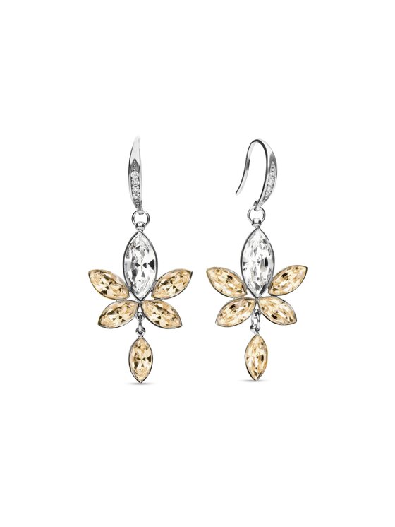 Kolczyki Fugart, Złote, Kolczyki z kryształami Swarovskiego Spark Lotus KWCD4228CLSL