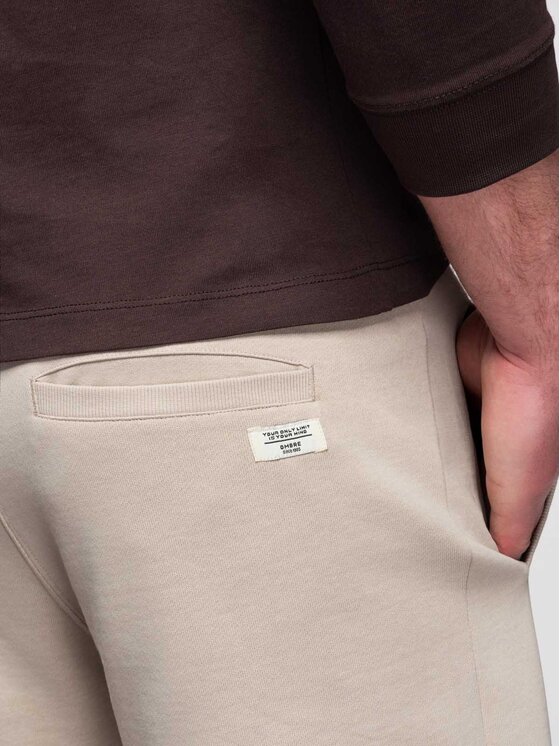 Ombre Ombre Szorty materiałowe OM-SRBS-0205 Szary Relaxed Fit