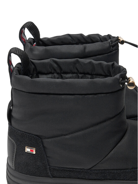 Tommy Hilfiger Tommy Hilfiger Μπότες Χιονιού Flag Nylon Mini Snowboot FW0FW08334 Μαύρο