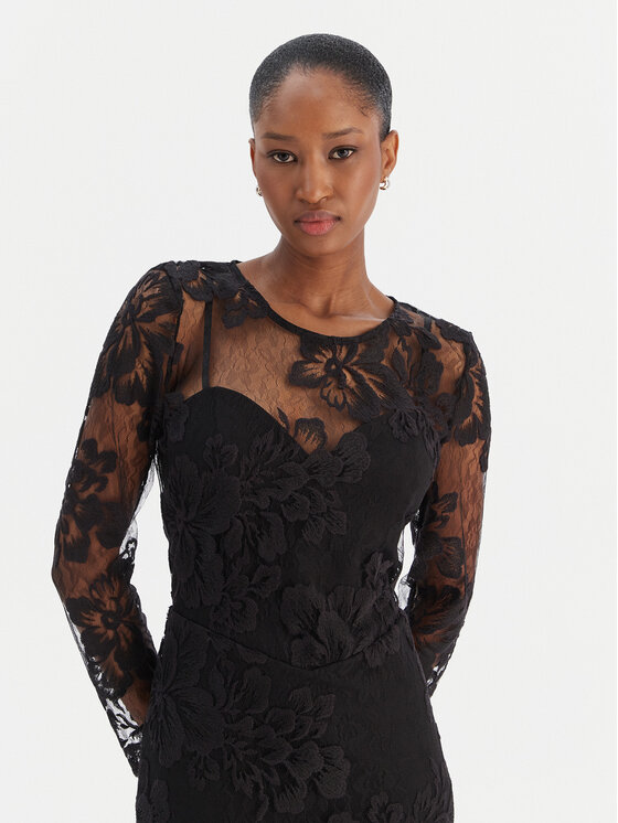 Rinascimento Rinascimento Koktejlové šaty CFC0126401003 Černá Slim Fit