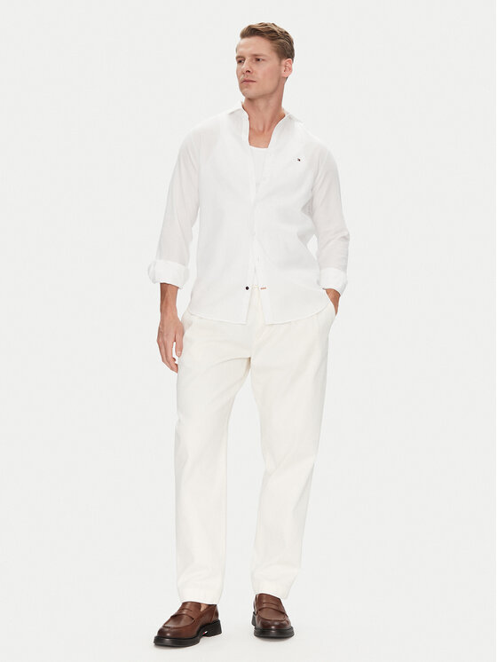 Tommy Hilfiger Tommy Hilfiger Koszula MW0MW39282 Biały Slim Fit
