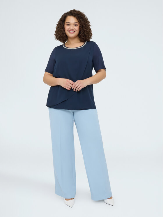 Fiorella Rubino Fiorella Rubino T-Shirt G07SL009060N034 Niebieski Boxy Fit