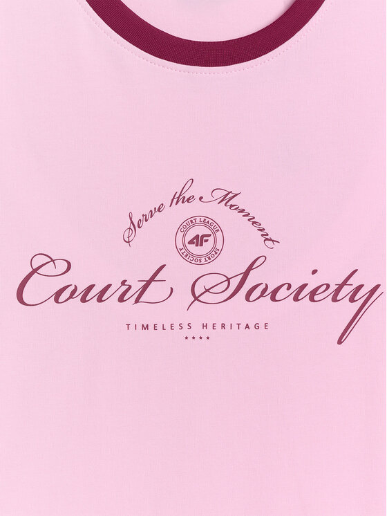 4F 4F T-Shirt COURT SOCIETY Różowy jasny Regular Fit