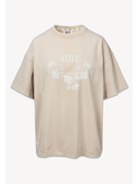 BIZUU BIZUU T-Shirt PAPLYS Beżowy Standard Fit