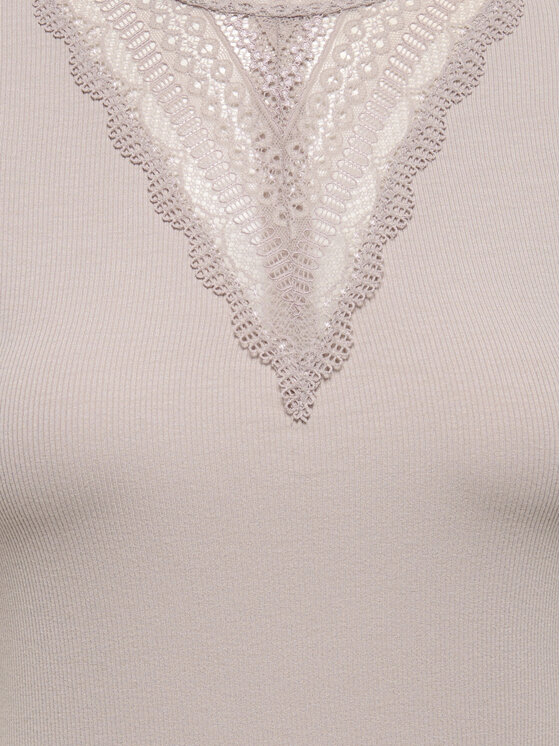 ONLY ONLY Блуза Tilde 15335353 Бежов Slim Fit