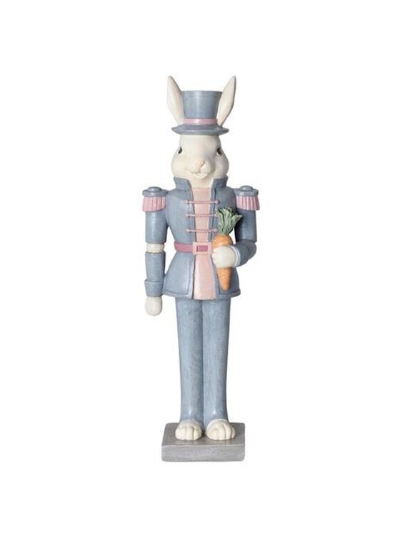 MIAhome MIAhome Figurka Królik w niebieskim mundurze 30,5x9,5x7 cm SOLDATO Kolorowy