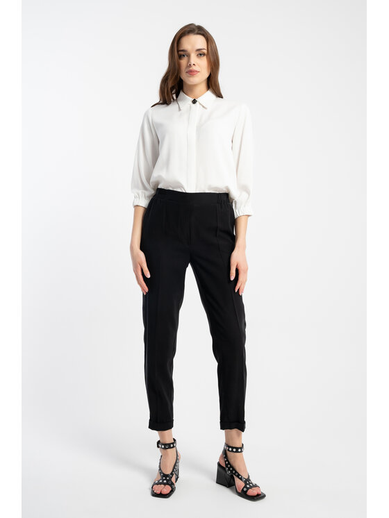 CLICK CLICK Bavlnené nohavice 30-417 Čierna Skinny Fit