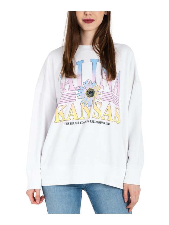 Lee Lee Bluza LQ22SRLJ Biały Loose Fit
